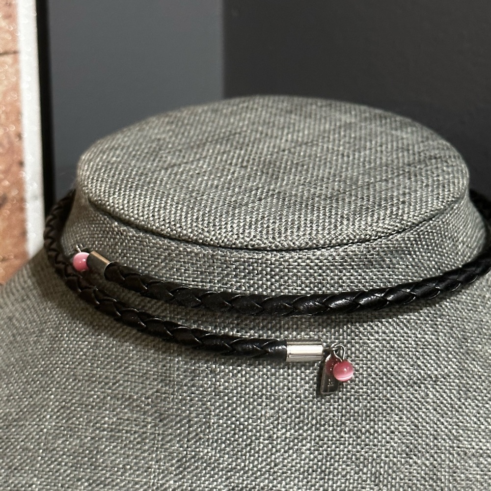 Rachel Agate Beaded Leather Chocker - Picture 4 of 4